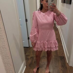 Elegant Pink Ruffle Dress